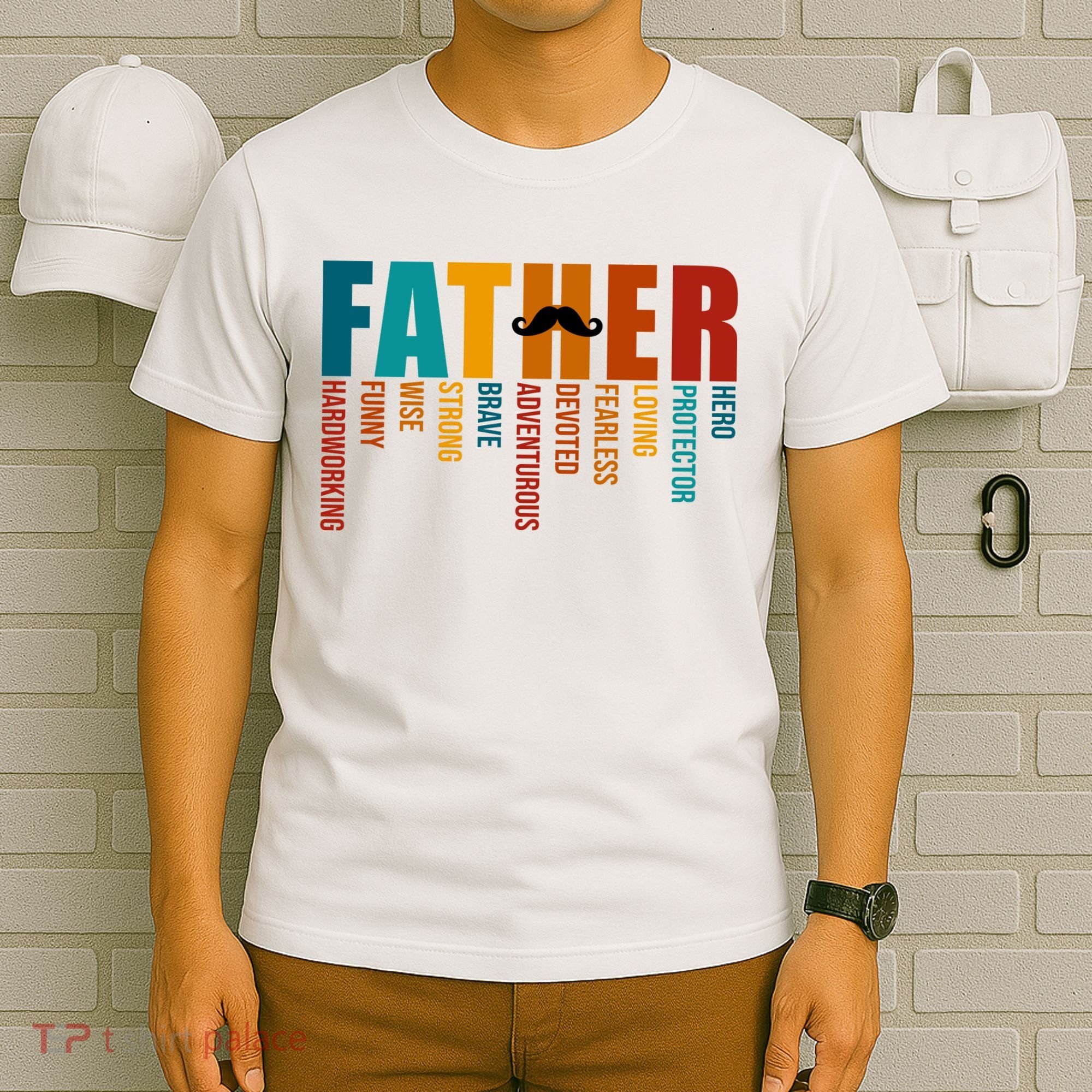 Funny Dad Definition Fathers Day Mustache T-Shirt