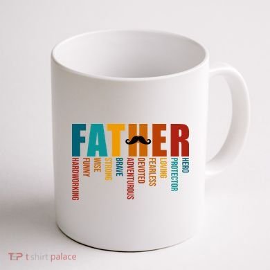 Funny Dad Definition Fathers Day Mustache Coffee Mug back