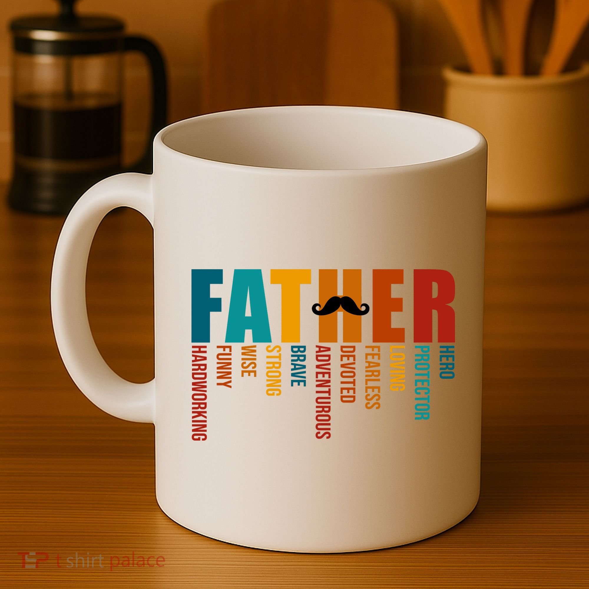 Funny Dad Definition Fathers Day Mustache Coffee Mug