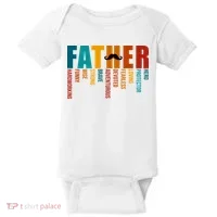 Funny Dad Definition Fathers Day Mustache Baby Bodysuit thumb 0