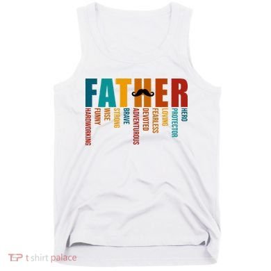 Funny Dad Definition Fathers Day Mustache Tank Top