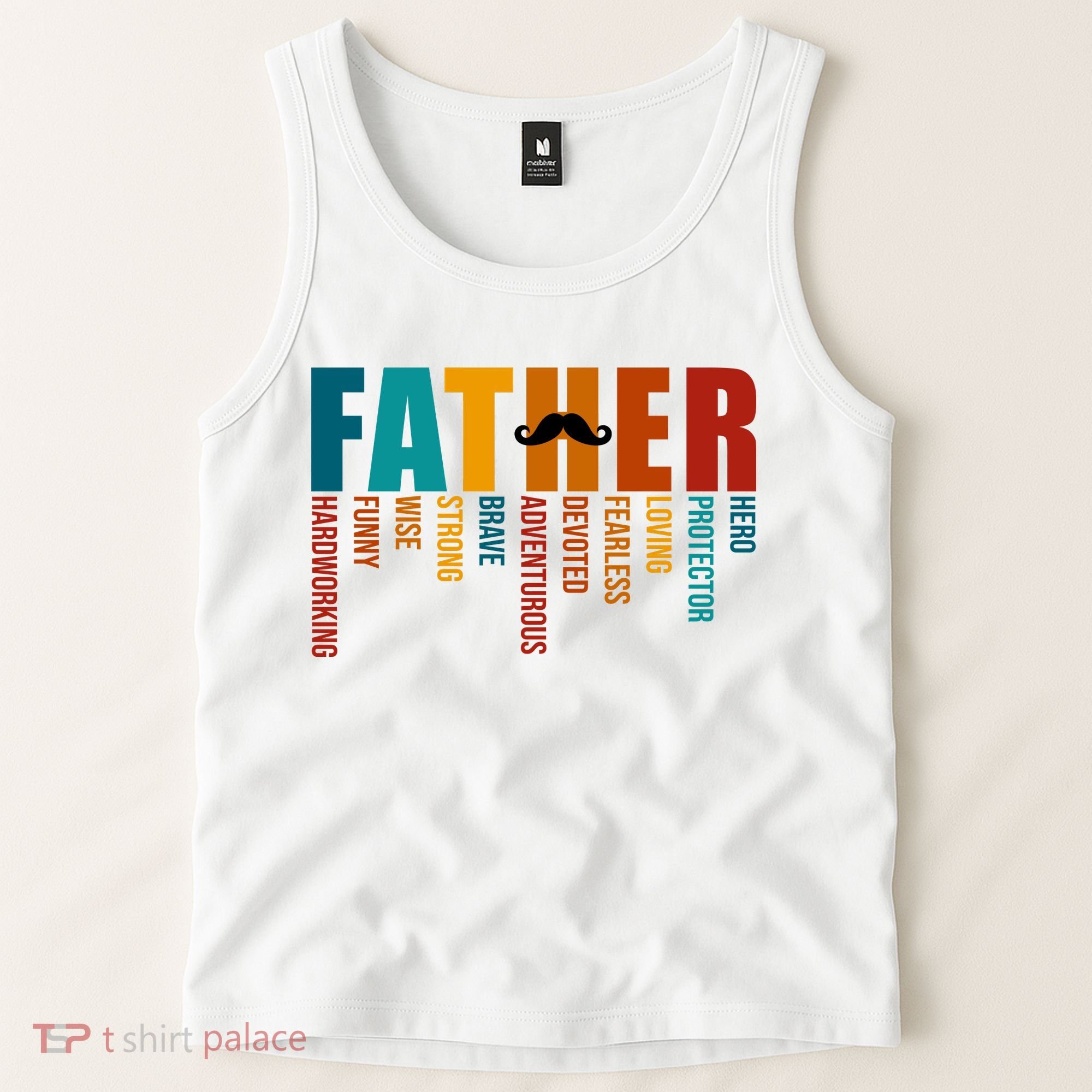 Funny Dad Definition Fathers Day Mustache Tank Top