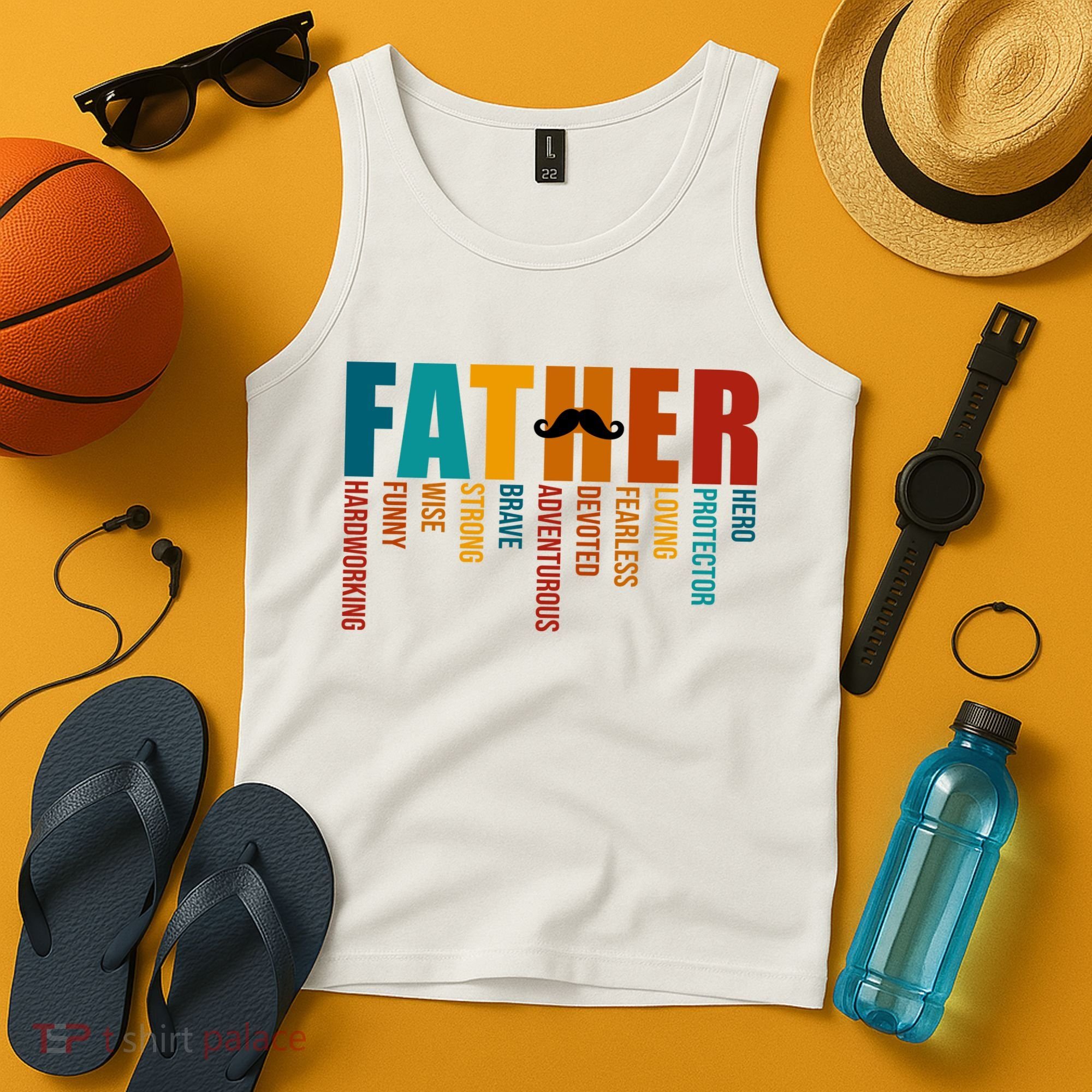 Funny Dad Definition Fathers Day Mustache Tank Top