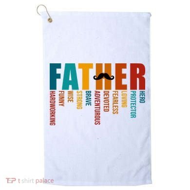 Funny Dad Definition Fathers Day Mustache Golf Towel