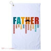 Funny Dad Definition Fathers Day Mustache Golf Towel thumb 0