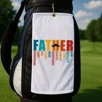 Funny Dad Definition Fathers Day Mustache Golf Towel thumb 2