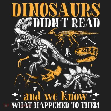 Funny Dinosaurs Didn't Read Book Lover Teacher Gift Comfort Colors Heavyweight Long Sleeve T-Shirt