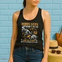 Funny Dinosaurs Didn't Read Book Lover Teacher Gift Women's Tank Top thumb 2