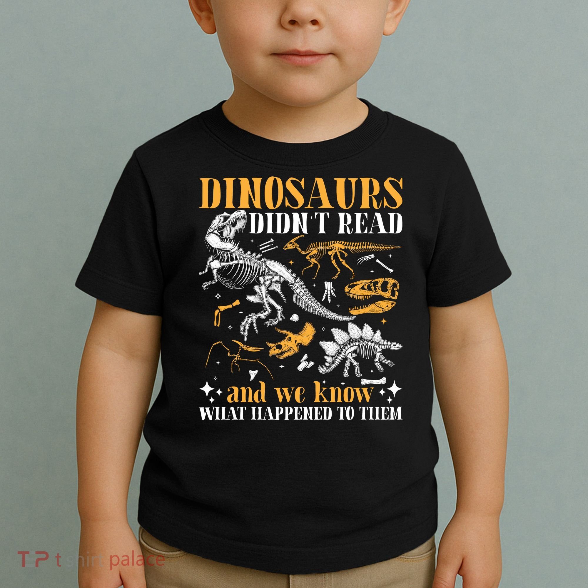 Funny Dinosaurs Didn't Read Book Lover Teacher Gift Toddler T-Shirt
