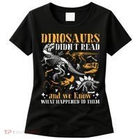 Funny Dinosaurs Didn't Read Book Lover Teacher Gift Women's T-Shirt thumb 0