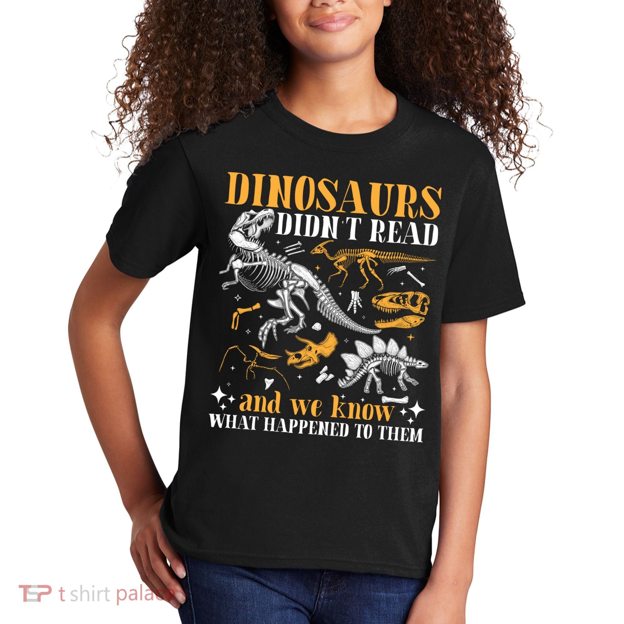 Funny Dinosaurs Didn't Read Book Lover Teacher Gift Kids T-Shirt