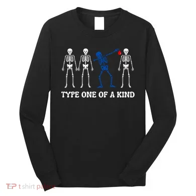 Funny Diabetes Dancing Skeleton Long Sleeve Shirt