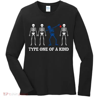 Funny Diabetes Dancing Skeleton Women's Long Sleeve Shirt