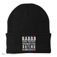 Funny Daddd Dads Against Daughters Dating Democrats Beanie thumb 0