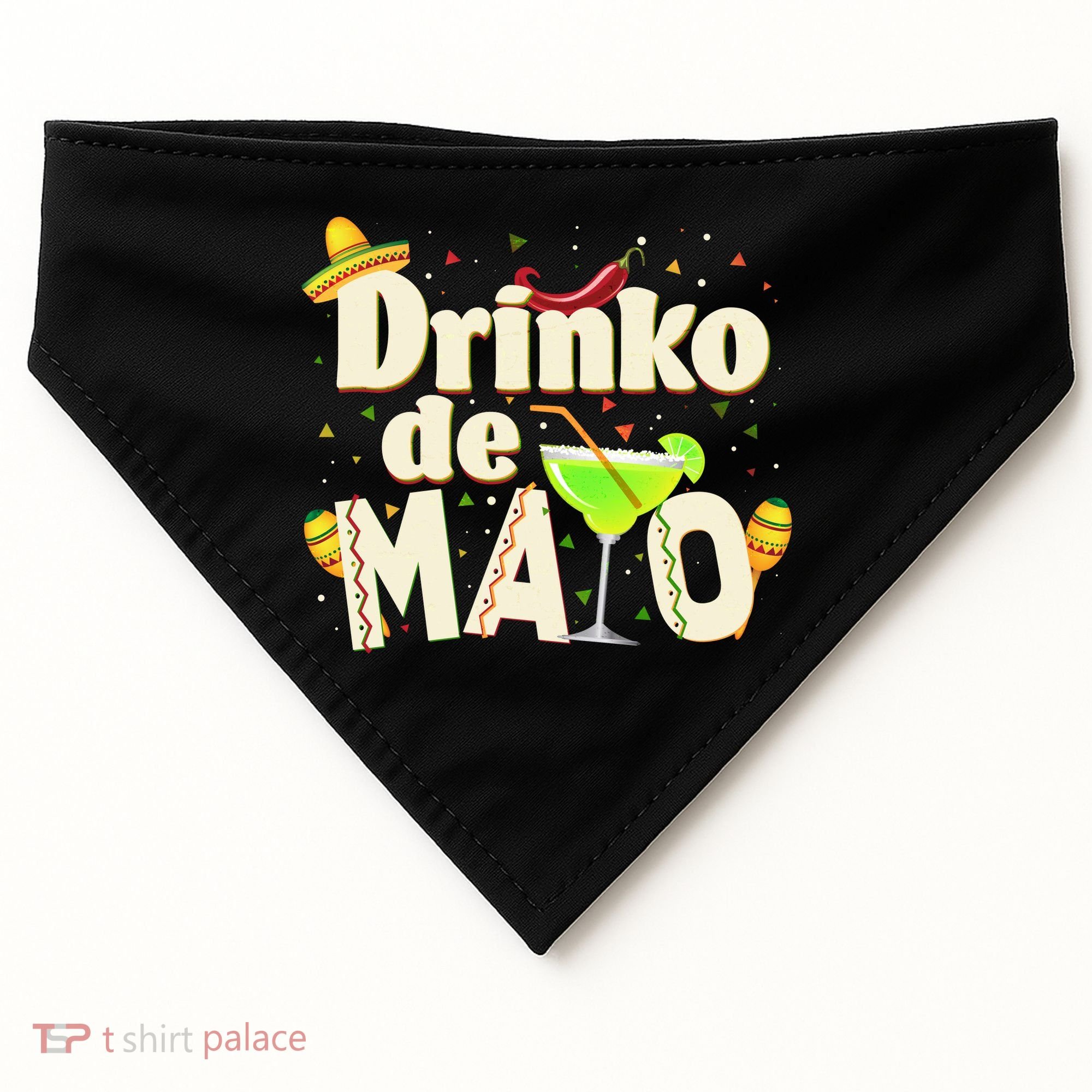 Funny Drinko De Mayo Cinco De Mayo USA-Made Doggie Bandana