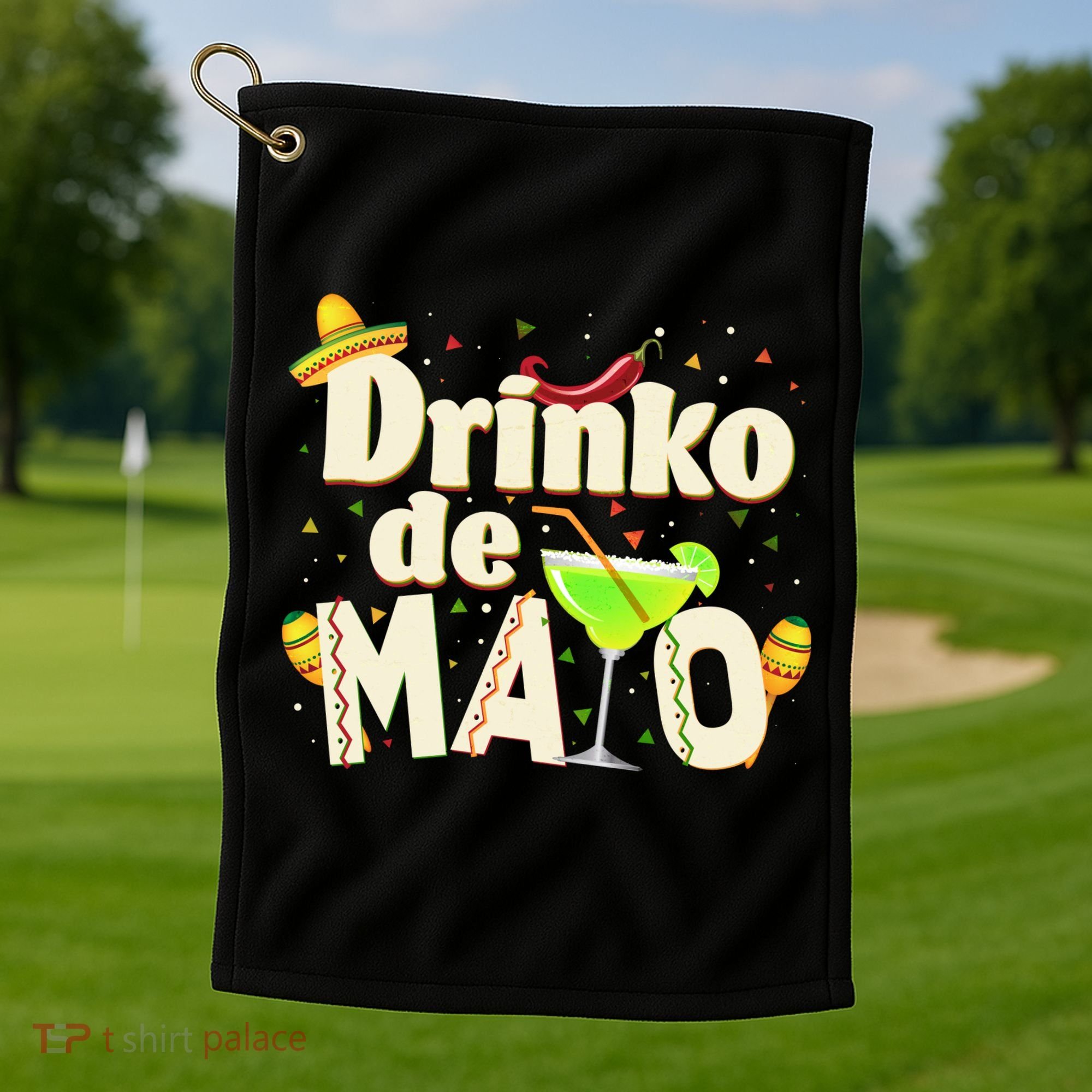 Funny Drinko De Mayo Cinco De Mayo Golf Towel