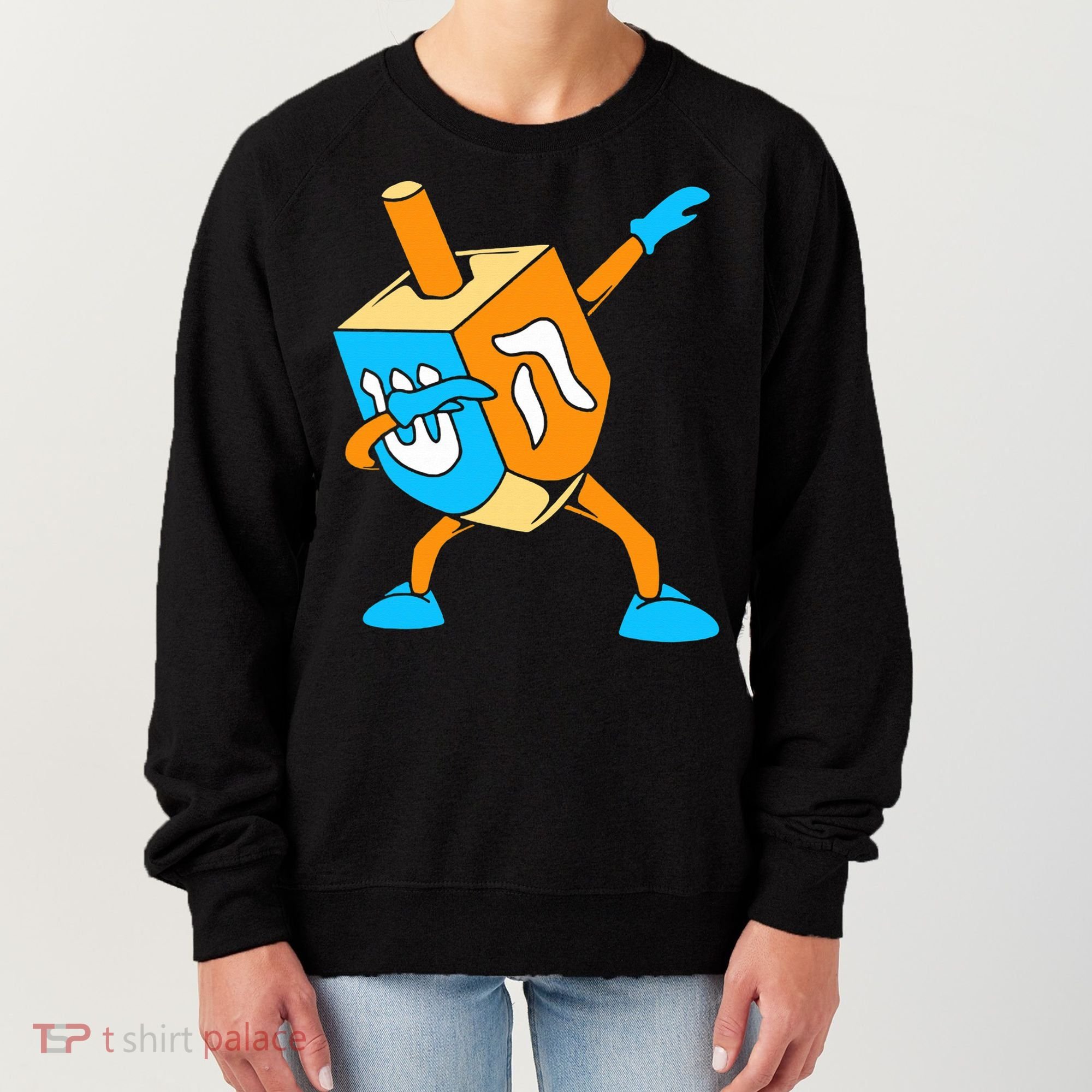 Funny Dabbing Dreidel Hanukkah Dancing Chanukah  Women's Sweatshirt