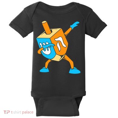 Funny Dabbing Dreidel Hanukkah Dancing Chanukah  Baby Bodysuit