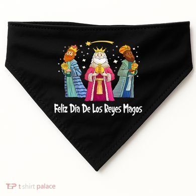 Feliz Dia De Reyes Day Wise Three Kings Tee Happy Epiphany USA-Made Doggie Bandana