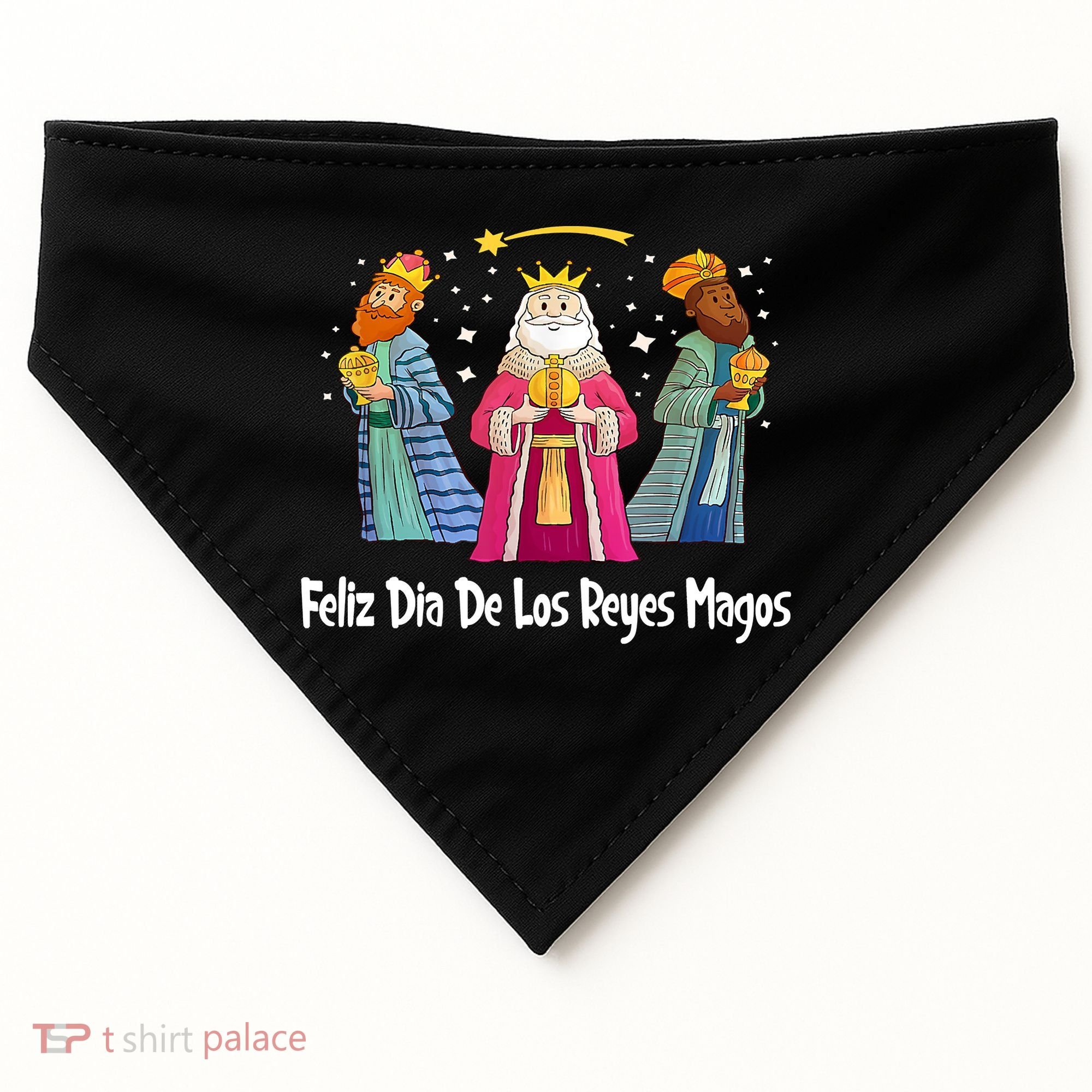 Feliz Dia De Reyes Day Wise Three Kings Tee Happy Epiphany USA-Made Doggie Bandana