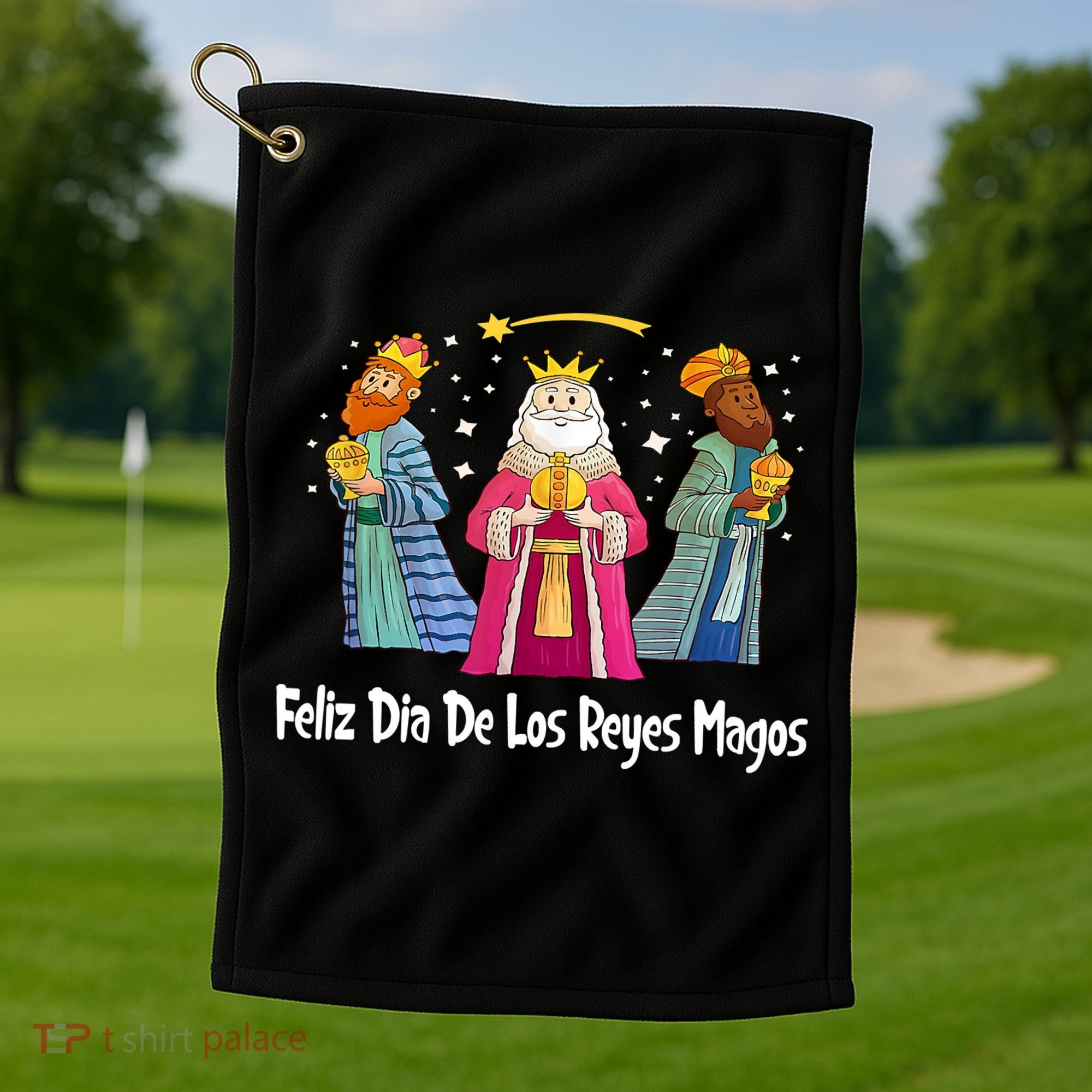Feliz Dia De Reyes Day Wise Three Kings Tee Happy Epiphany Golf Towel