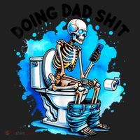 Funny Doing Dad Shit Skeleton Toilet Gift For Dad Women's Sweatshirt thumb 2
