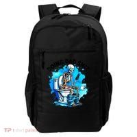Funny Doing Dad Shit Skeleton Toilet Gift For Dad Backpack thumb 0