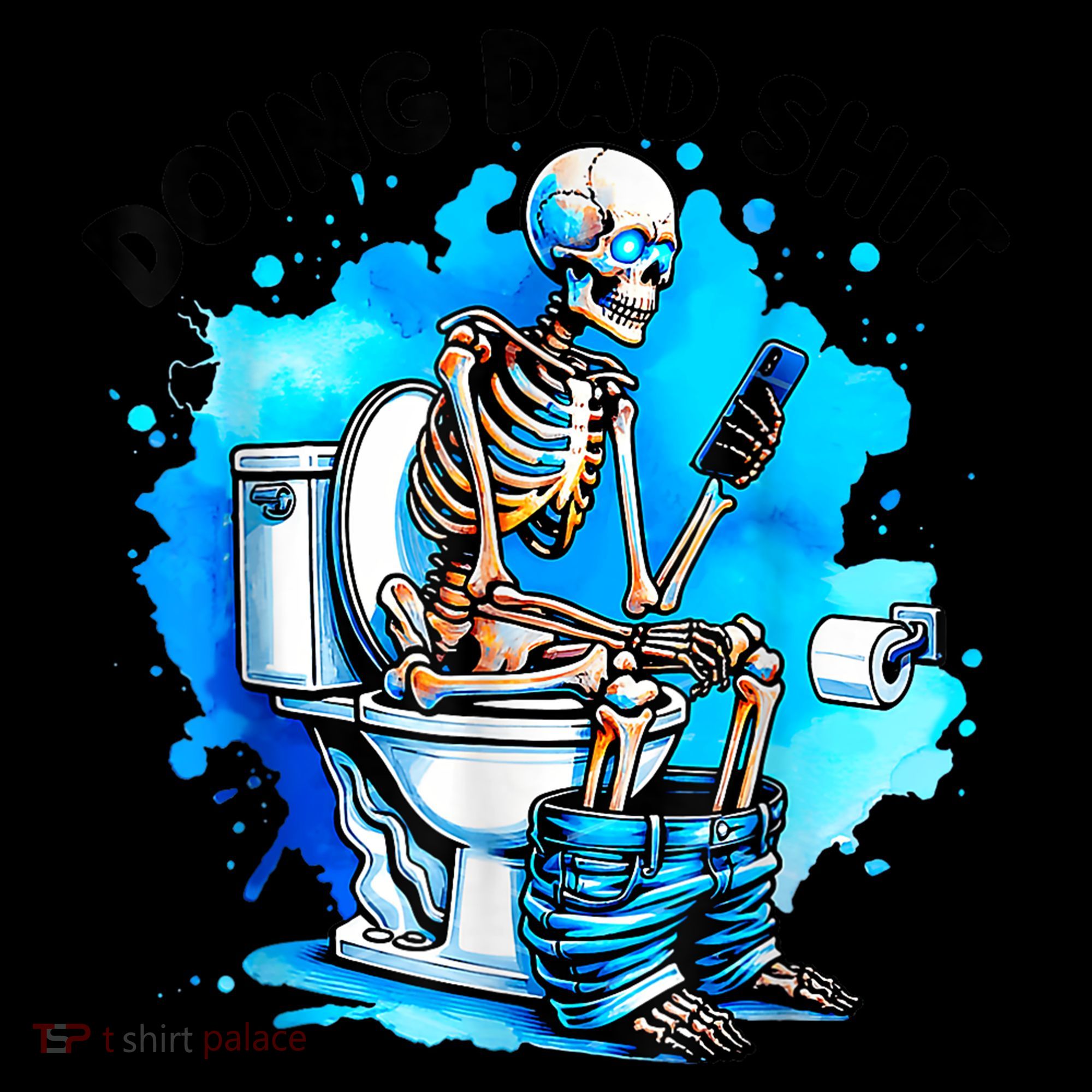 Funny Doing Dad Shit Skeleton Toilet Gift For Dad Backpack