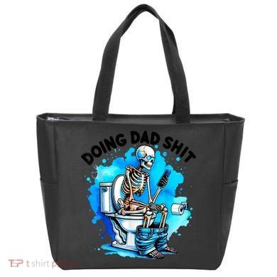 Funny Doing Dad Shit Skeleton Toilet Gift For Dad Tote Bag