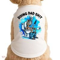 Funny Doing Dad Shit Skeleton Toilet Gift For Dad Doggie Tank thumb 0