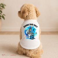 Funny Doing Dad Shit Skeleton Toilet Gift For Dad Doggie Tank thumb 2