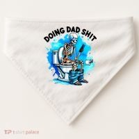 Funny Doing Dad Shit Skeleton Toilet Gift For Dad USA-Made Doggie Bandana thumb 0