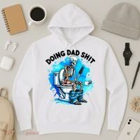 Funny Doing Dad Shit Skeleton Toilet Gift For Dad Hoodie thumb 3