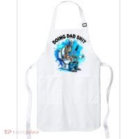 Funny Doing Dad Shit Skeleton Toilet Gift For Dad Apron thumb 0