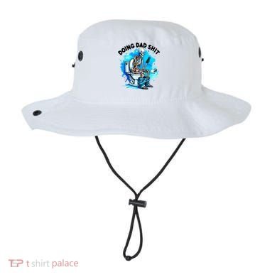 Funny Doing Dad Shit Skeleton Toilet Gift For Dad Bucket Hat
