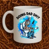 Funny Doing Dad Shit Skeleton Toilet Gift For Dad Coffee Mug thumb 2