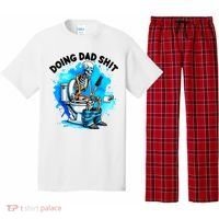 Funny Doing Dad Shit Skeleton Toilet Gift For Dad Pajama Set thumb 0