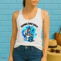 Funny Doing Dad Shit Skeleton Toilet Gift For Dad Women's Tank Top thumb 2