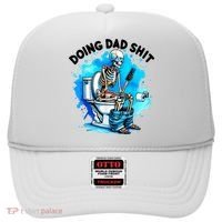 Funny Doing Dad Shit Skeleton Toilet Gift For Dad Hat thumb 0