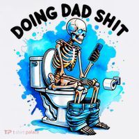 Funny Doing Dad Shit Skeleton Toilet Gift For Dad Visor thumb 3
