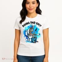 Funny Doing Dad Shit Skeleton Toilet Gift For Dad Women's T-Shirt thumb 4