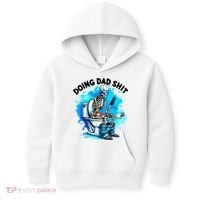 Funny Doing Dad Shit Skeleton Toilet Gift For Dad Kids Hoodie thumb 0