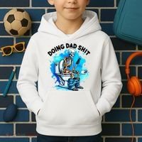 Funny Doing Dad Shit Skeleton Toilet Gift For Dad Kids Hoodie thumb 2
