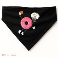 funny Dunking Donut Hole Food Champ USA-Made Doggie Bandana thumb 0