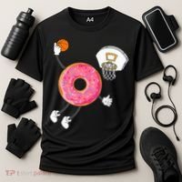 funny Dunking Donut Hole Food Champ Cooling Performance Crew T-Shirt thumb 3