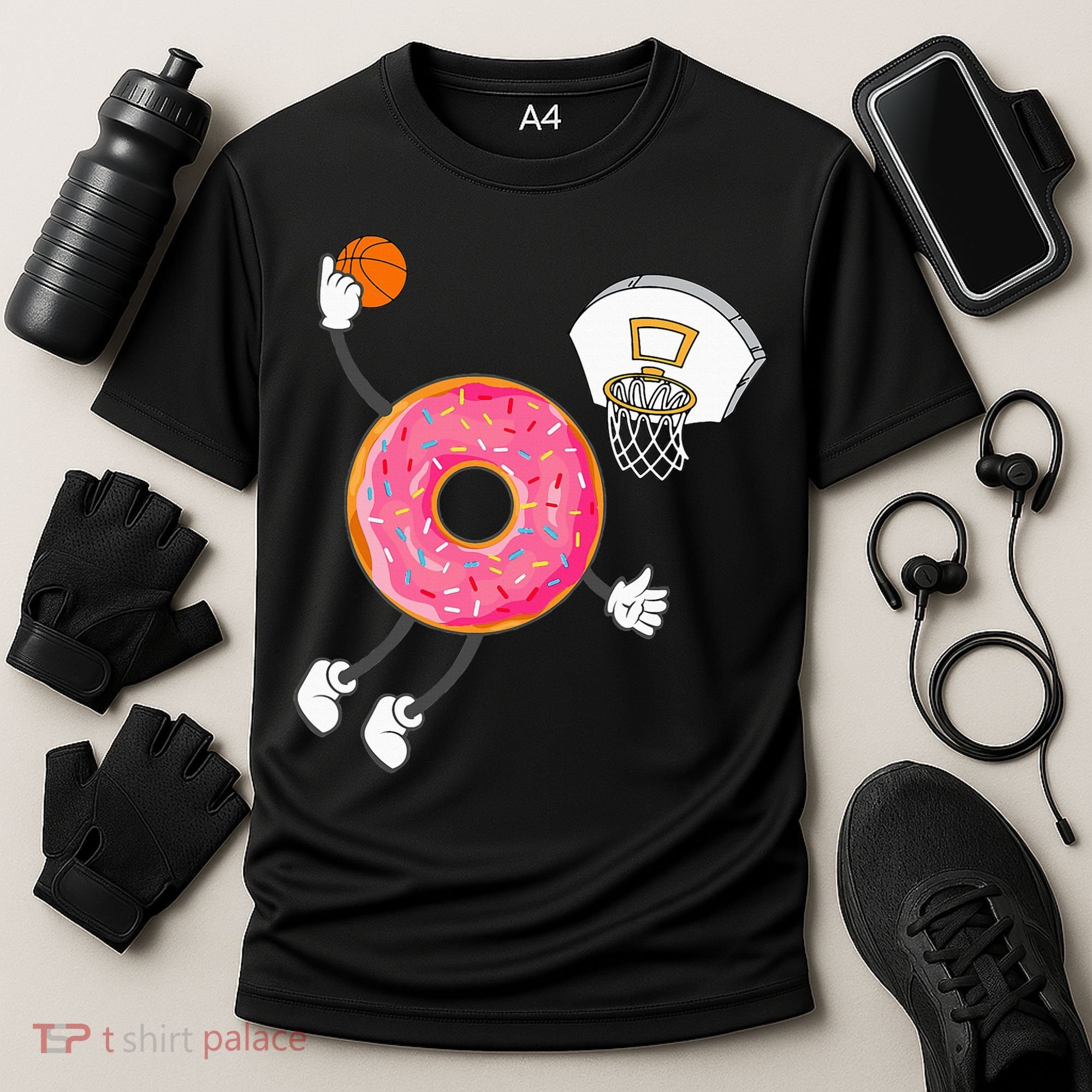 funny Dunking Donut Hole Food Champ Cooling Performance Crew T-Shirt