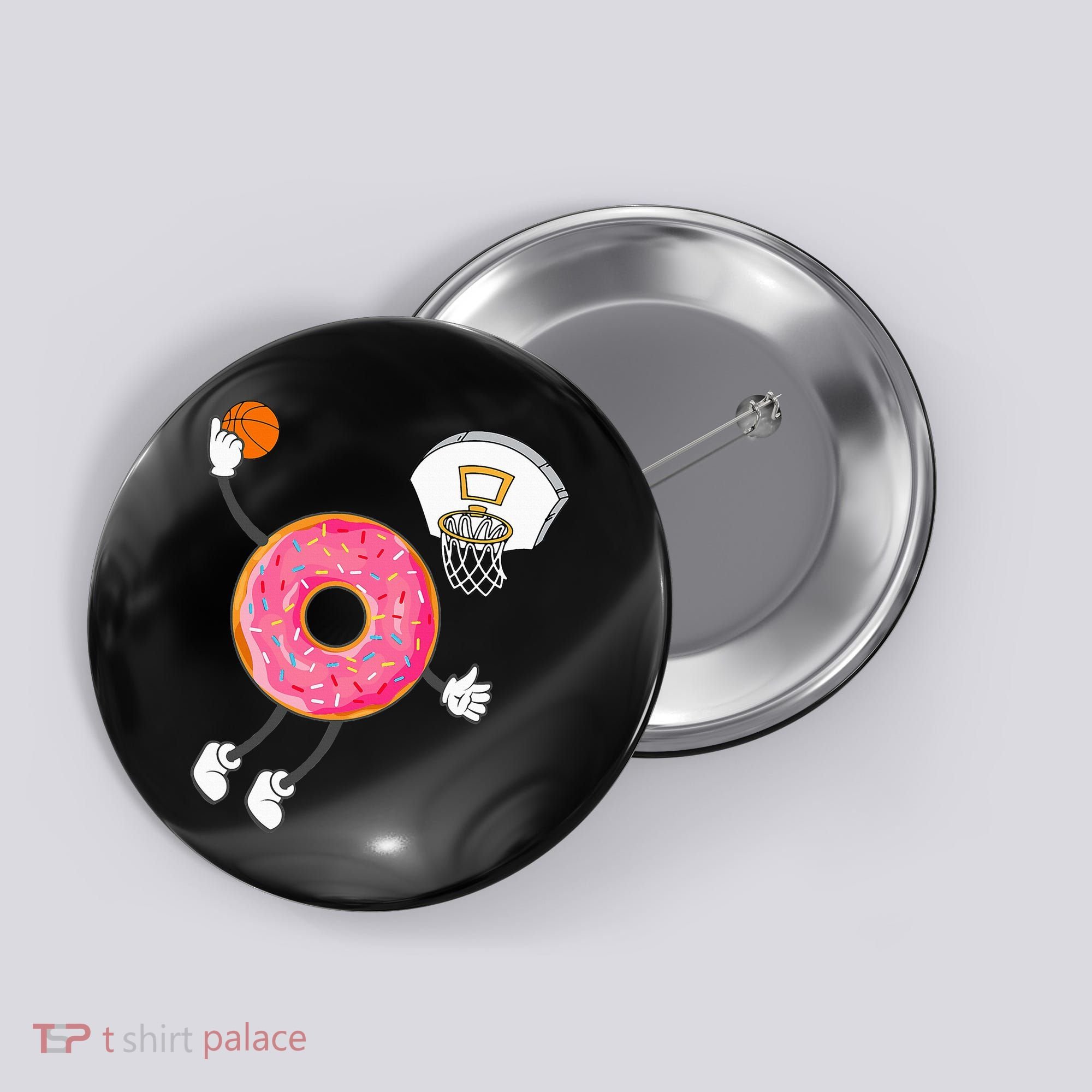 funny Dunking Donut Hole Food Champ Button