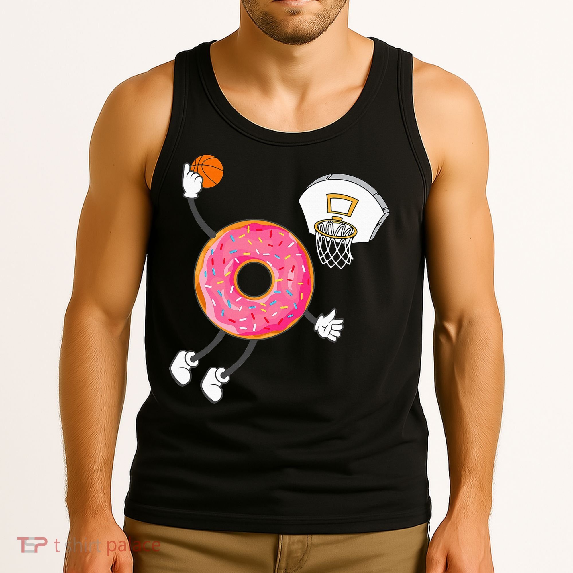 funny Dunking Donut Hole Food Champ Tank Top