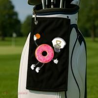 funny Dunking Donut Hole Food Champ Golf Towel thumb 2