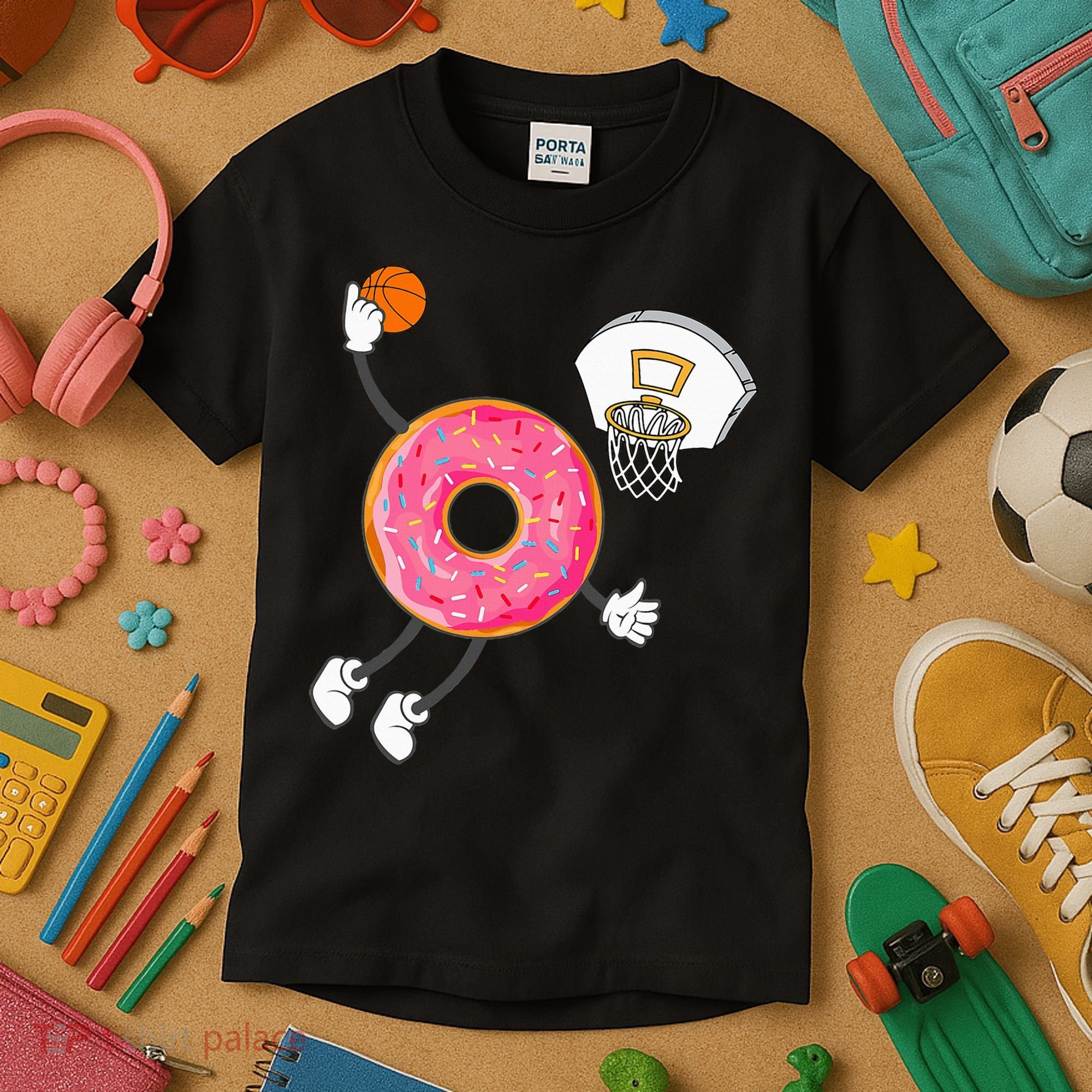 funny Dunking Donut Hole Food Champ Kids T-Shirt